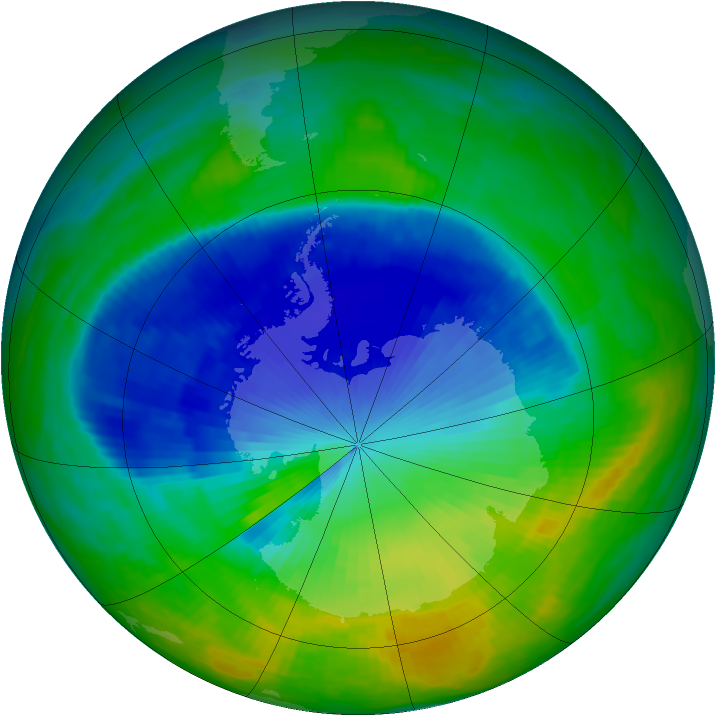 Antarctic ozone map for 27 November 1987